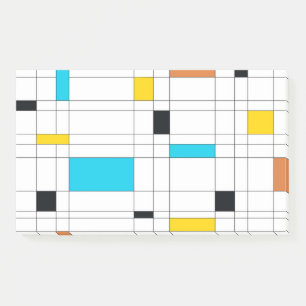 Colorful, cool, trendy, modern illustration art post-it notes