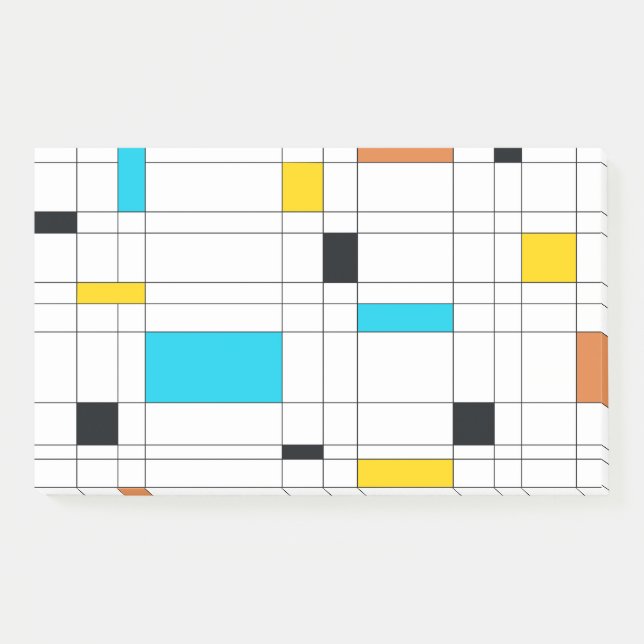 Colorful, cool, trendy, modern illustration art post-it notes (Front)