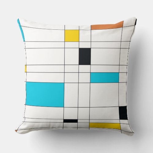 Colorful cool trendy modern illustration art throw pillow