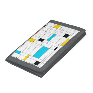 Colorful, cool, trendy, modern illustration art tri-fold wallet