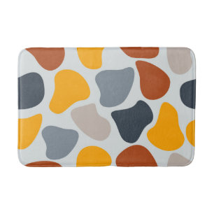 Colorful, cool, trendy, modern organic geometric bath mat