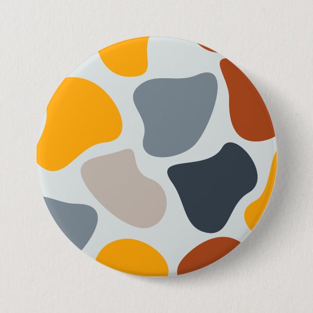 Colorful, cool, trendy, modern organic geometric button (Front)