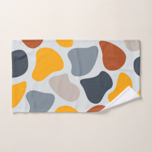 Colorful, cool, trendy, modern organic geometric hand towel 