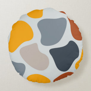Colorful, cool, trendy, modern organic geometric round pillow
