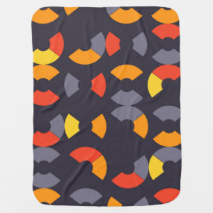 Colorful, cool, trendy, modern, urban circular art baby blanket