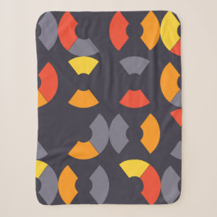 Colorful, cool, trendy, modern, urban circular art sherpa blanket