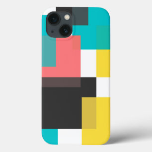 Colorful, cool, trendy, urban geometric shape art iPhone 13 case