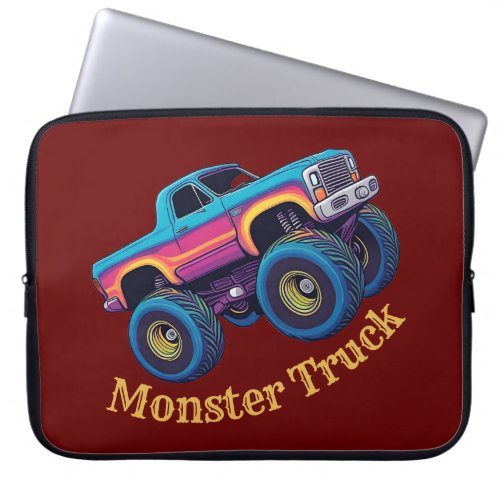 Colorful Coolest Monster Truck  Laptop Sleeve