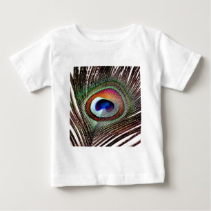 Colorful Copper Peacock Feather Baby T-Shirt