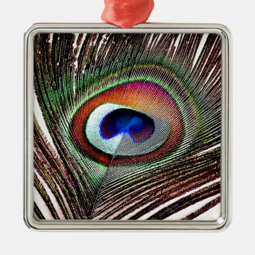 Colorful Copper Peacock Feather Metal Ornament