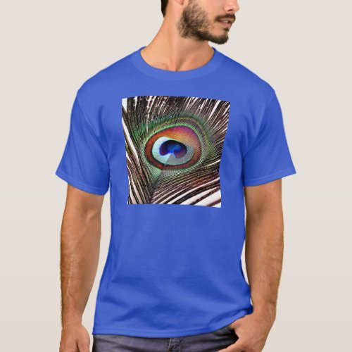 Colorful Copper Peacock Feather T_Shirt