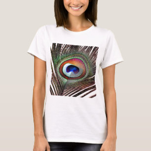 Colorful Copper Peacock Feather T-Shirt