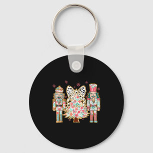 Colorful Coquette Bow Floral Nutcracker Christmas Keychain