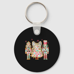 Colorful Coquette Bow Floral Nutcracker Christmas Keychain