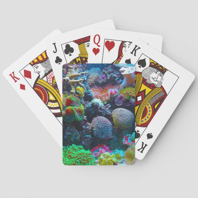 Colorful Coral Poker Cards (Back)