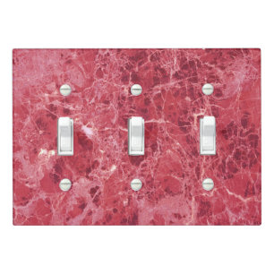 Colorful coral red marble light switch cover