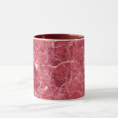 Colorful coral red marble mug (Center)