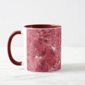 Colorful coral red marble mug (Left)