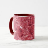 Colorful coral red marble mug (Front Left)