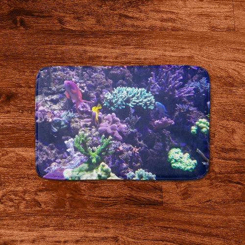 Colorful Coral Reef Tropical Fish Bath Mat
