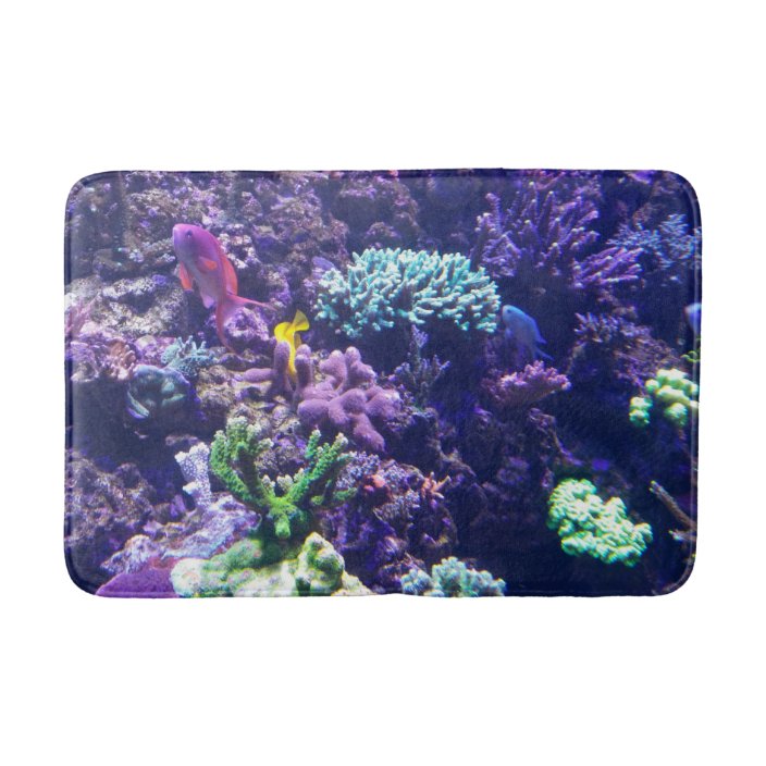 Colorful Coral Reef Tropical Fish Bath Mat