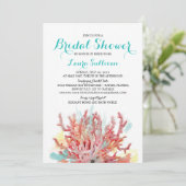 Colorful Coral Reef Watercolor | Bridal Shower Invitation (Standing Front)