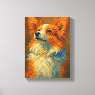 Colorful Corgi Dog Painting in Brushstroke Style Canvas Print