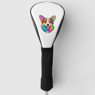 Colorful Corgi Golf Head Cover