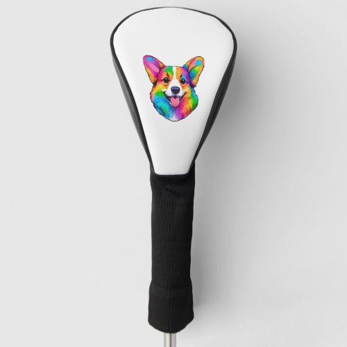Colorful Corgi   Golf Head Cover