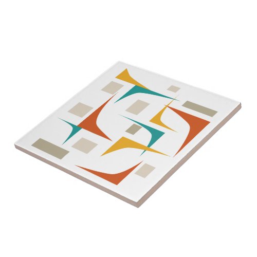 Colorful Corners And Rectangles Mid_century Modern Ceramic Tile