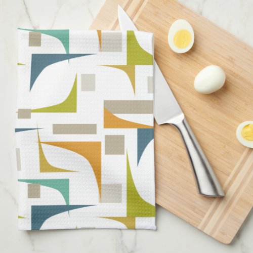 Colorful Corners Mid Century Modern Pattern Kitchen Towel