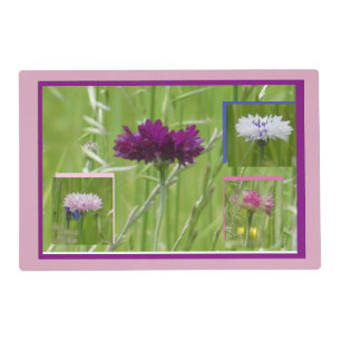 Colorful Cornflowers Collage Laminated Placemat