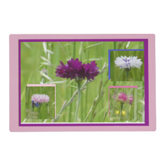 Colorful Cornflowers Collage Laminated Placemat