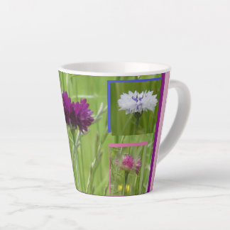 Colorful Cornflowers Collage Latte Mug