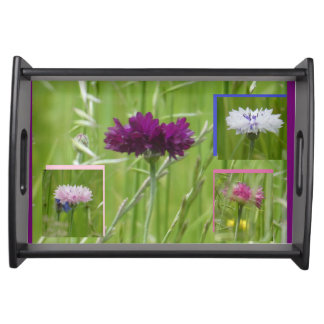 Colorful Cornflowers Collage Serving Tray