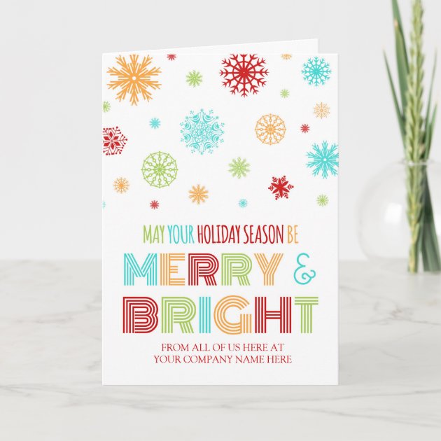 Colorful Corporate Merry & Bright Christmas Invitation
