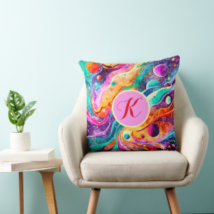 COLORFUL COSMIC ART THROW PILLOW
