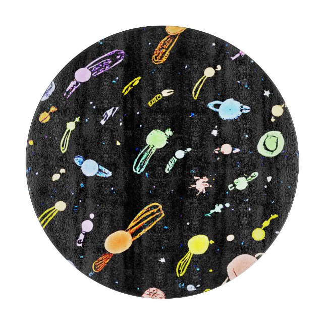 Colorful Cosmic Celestial Splendor Pattern Cutting Board (Front)