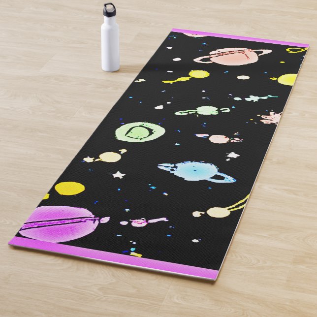 Colorful Cosmic Celestial Splendor Pattern Yoga Mat (In Situ)
