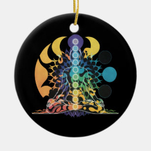 Colorful Cosmic Chakra Meditation Spiritual Energy Ceramic Ornament