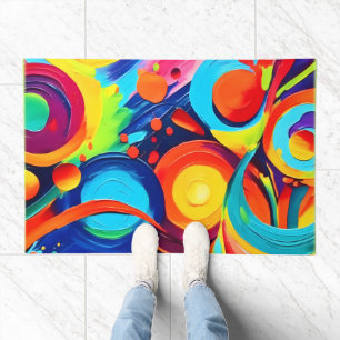 Colorful Cosmic Chaos Painting  Doormat