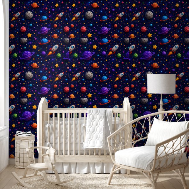 Colorful cosmic galaxy space pattern wallpaper vi (Kids)