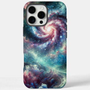 Colorful Cosmic Galaxy Spiral Nebula and Stars iPhone 16 Pro Max Case