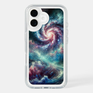Colorful Cosmic Galaxy Spiral Nebula and Stars iPhone 16 Case
