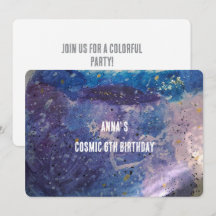 ​Colorful Cosmic Galaxy Watercolor Birthday 