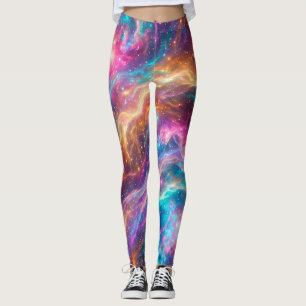 Colorful Cosmic Nebula Galaxy Art Leggings