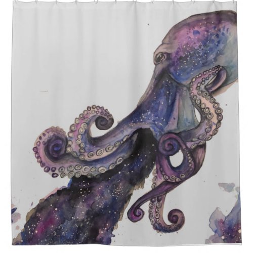 Colorful Cosmic Octopus Shower Curtain