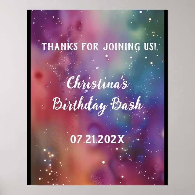 Colorful Cosmic Watercolor Custom    Poster (Front)