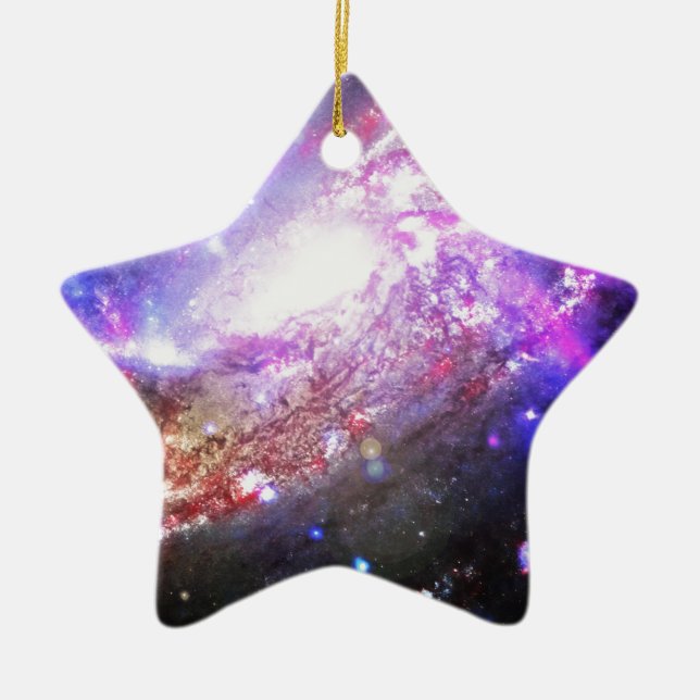 Colorful Cosmos Ceramic Ornament (Front)