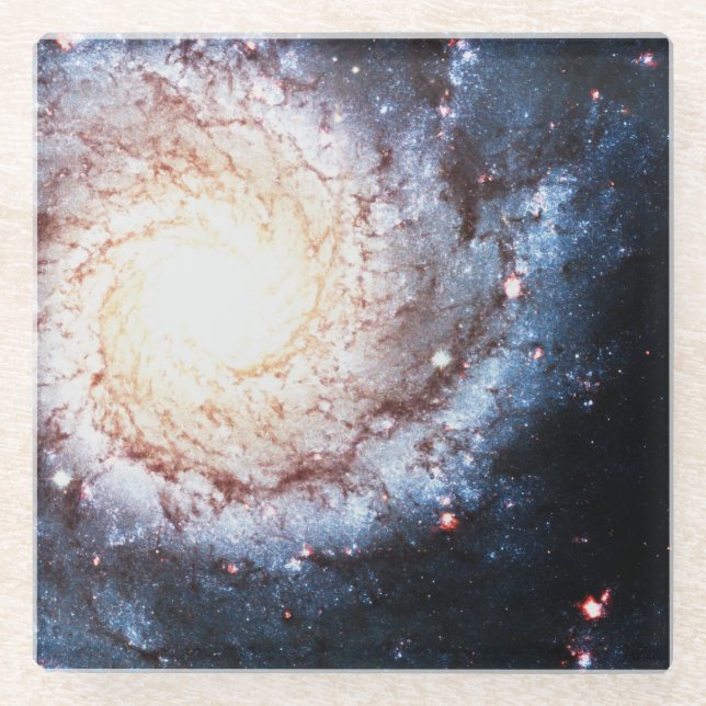 Colorful Cosmos Glass Coaster (Front)